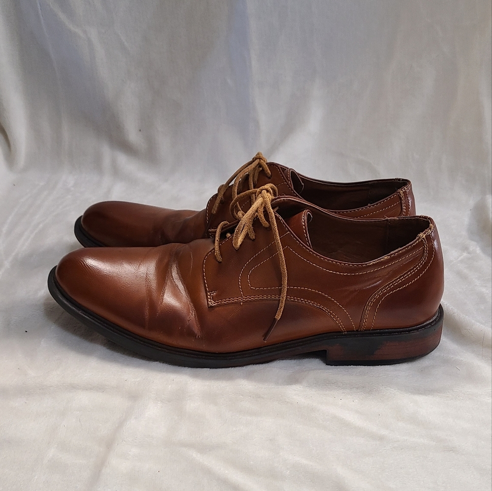Jonsen Milan Men's Tan Leather Oxfords Size 10